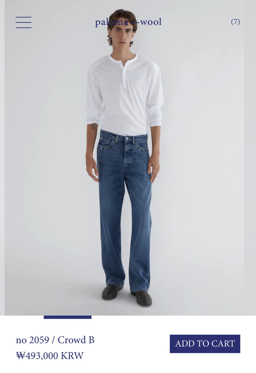 [M,L]팔로마울 Crowd B 스터드 데님팬츠/블루 상품이미지8