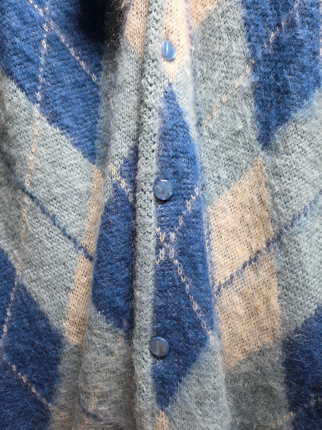 니들스 모헤어 가디건 아가일 블루 XL 새상품 상품이미지5