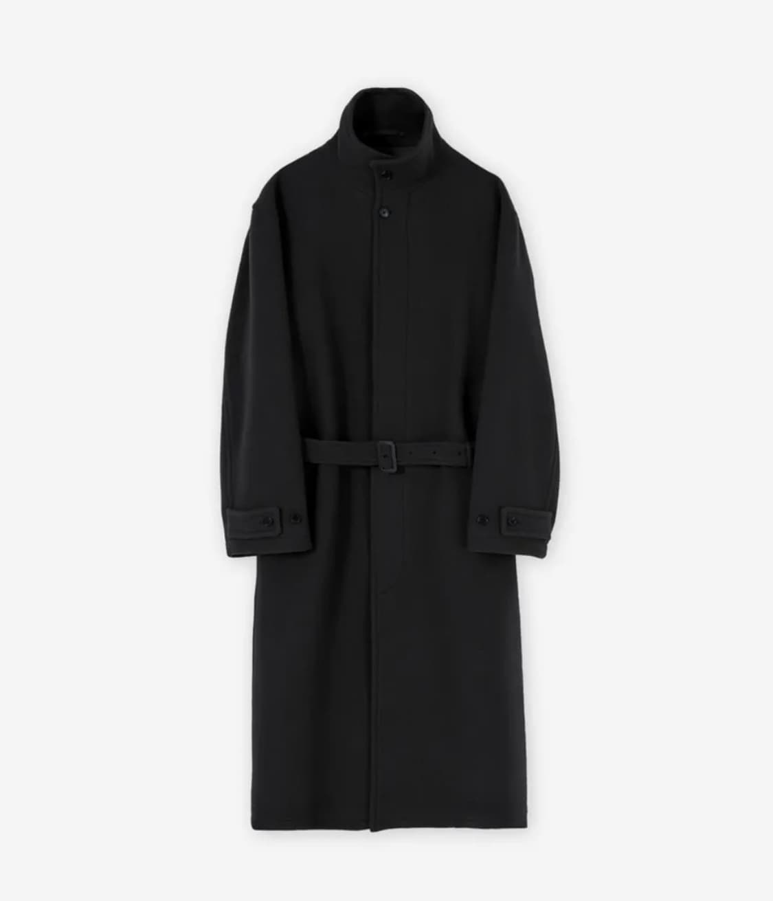 브라운야드 퓨어 울 스탠드 카라 코트 블랙 4사이즈 상품이미지1