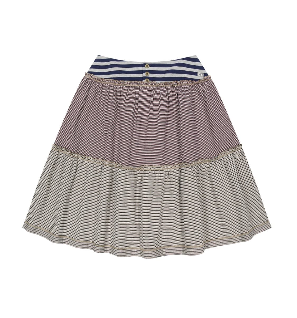 COLORED STRIPE MIDI SKIRT GREY BEIGE 상품이미지1