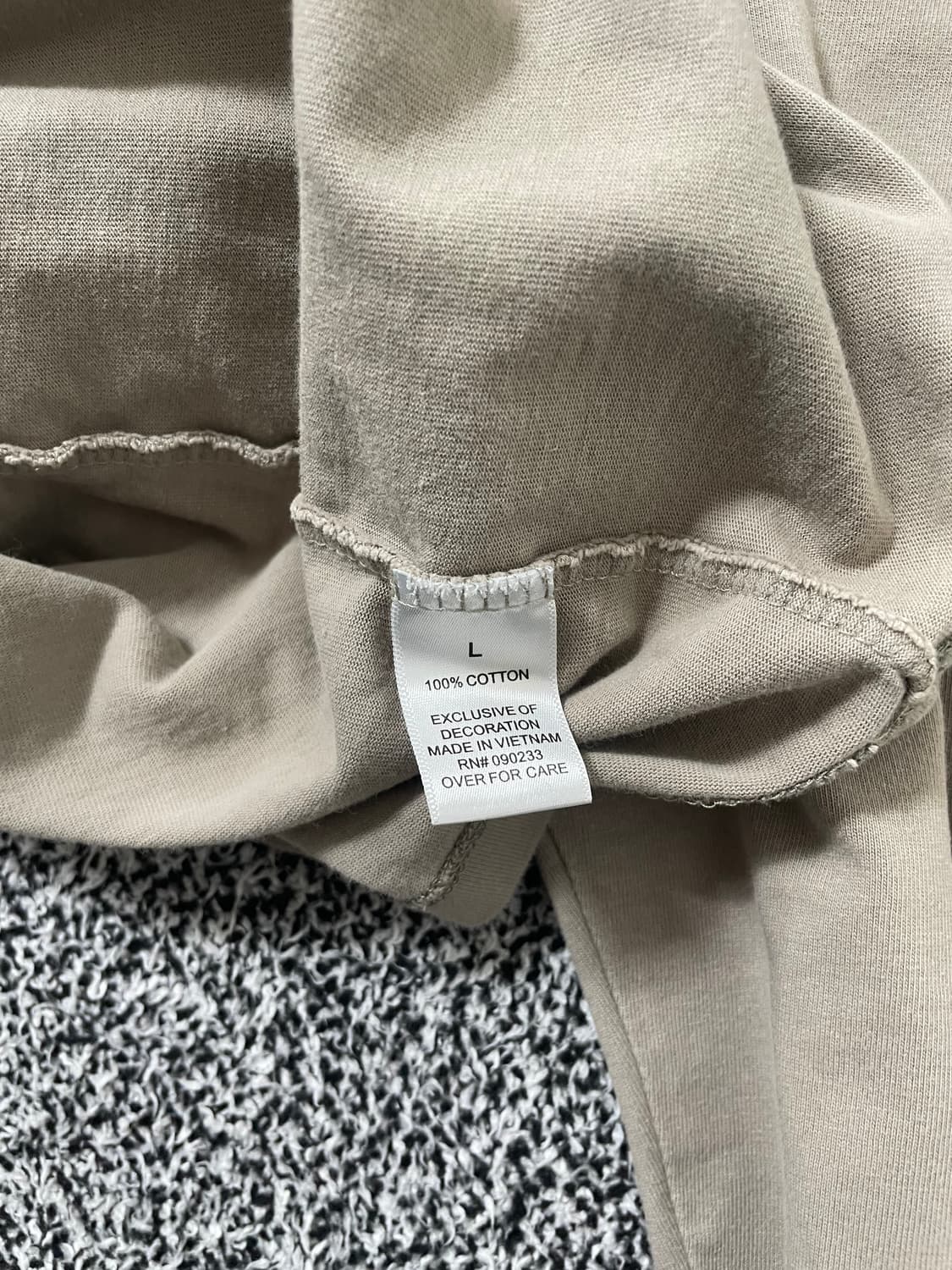 빈티지9. 피어오브갓 에센셜 롱 슬리브 긴팔 티셔츠 맨투맨 오트밀 토프 상품이미지5