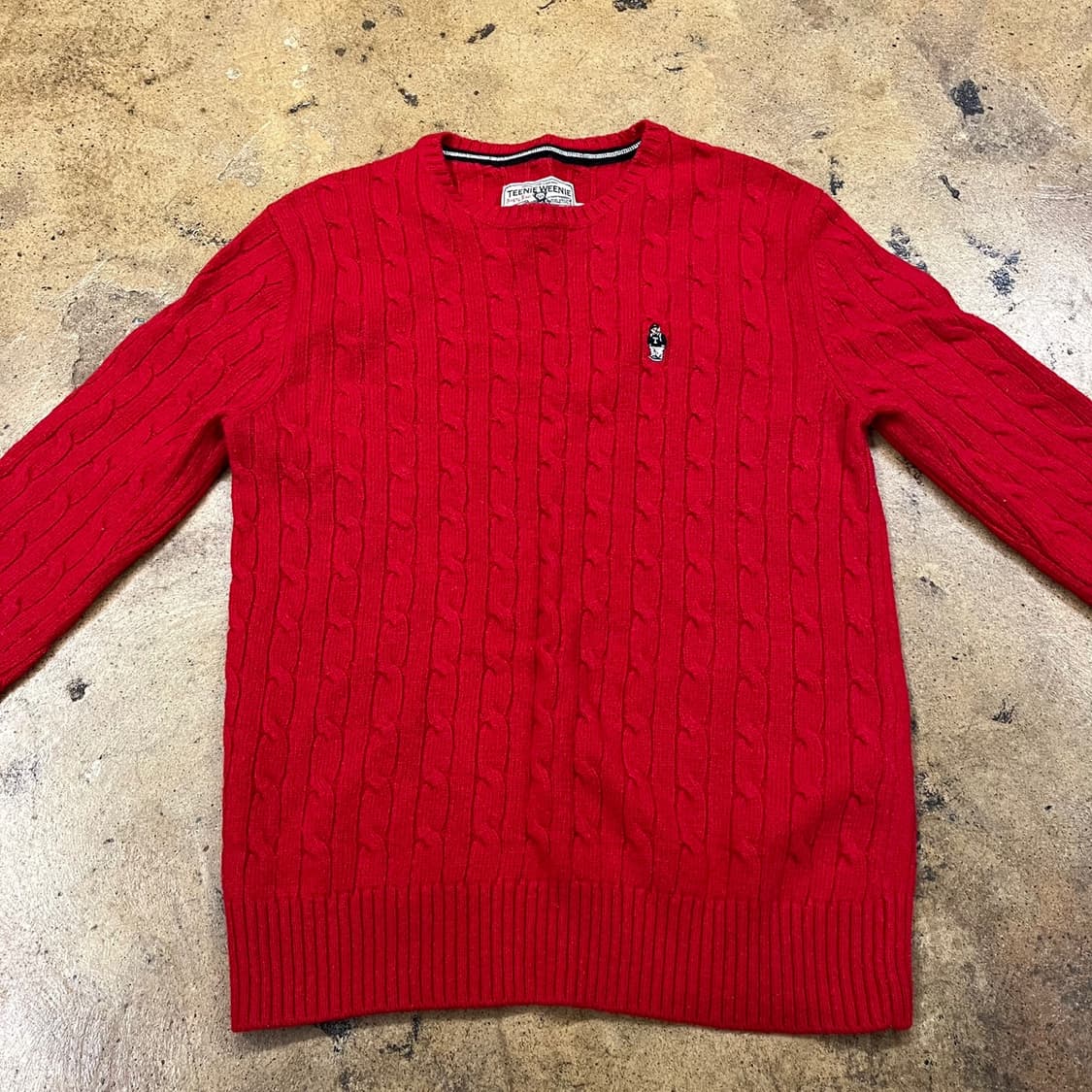 티니위니 레드 꽈배기 니트  상품이미지3