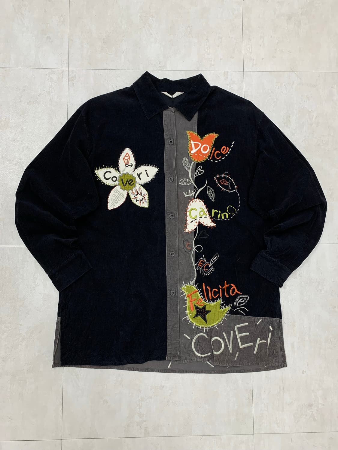 Enrico coveri 패턴 벨벳 셔츠 #671 상품이미지1