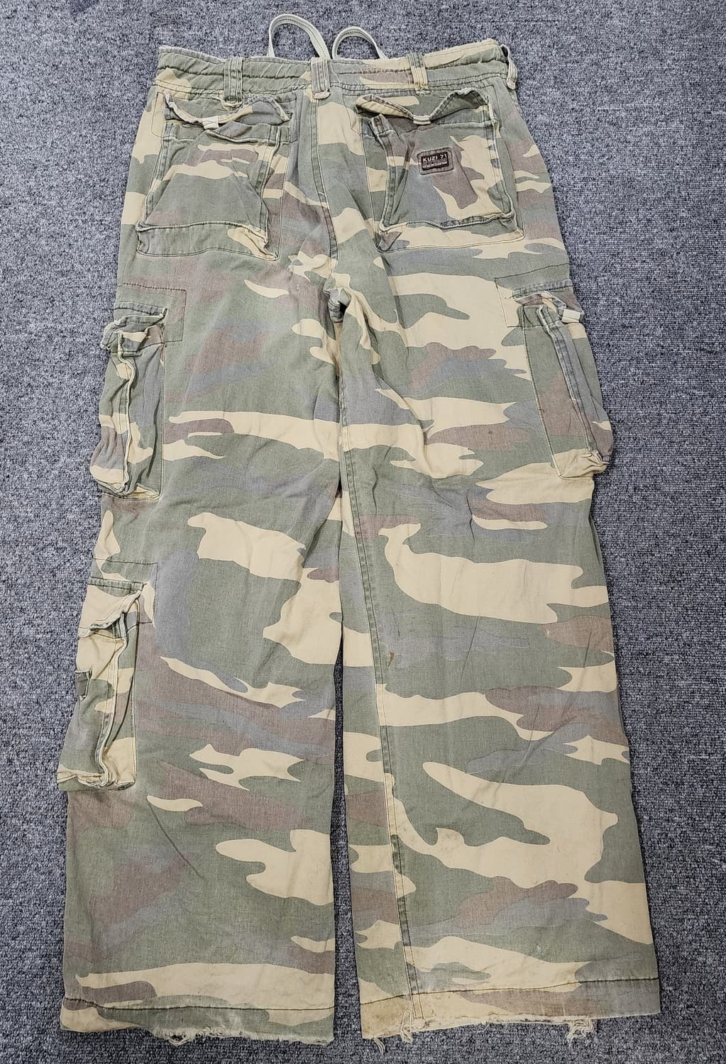 KUZI 71 쿠지71 빈티지 카모플라쥬 카모 카고 팬츠 바지 34 상품이미지2