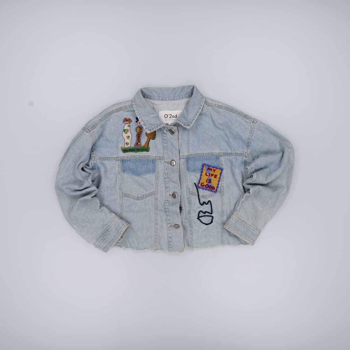 0 한섬오즈세컨 패치 크롭 데님자켓 0401H1 상품이미지1