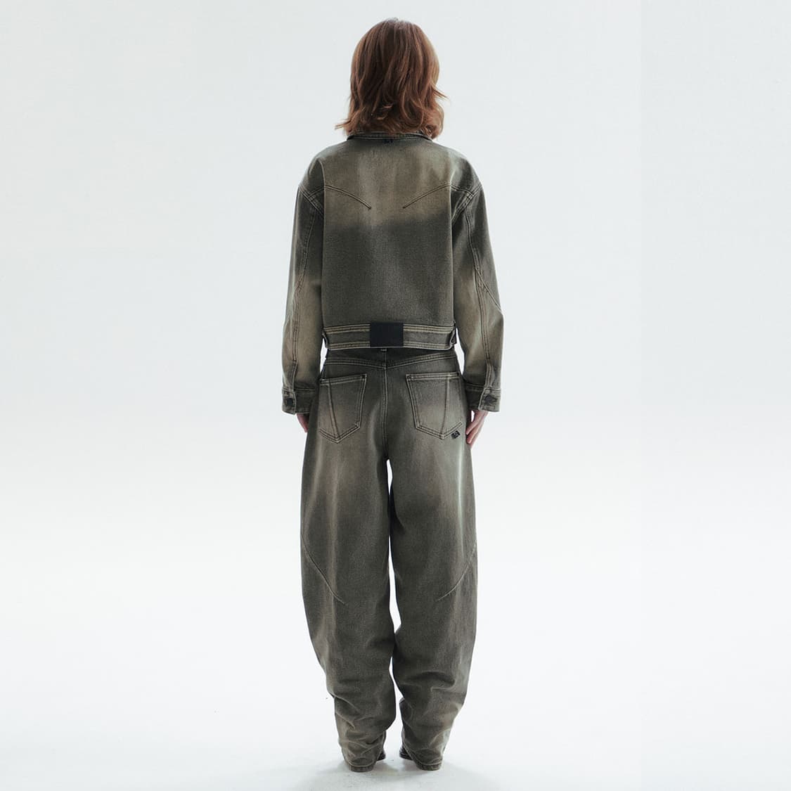 [새상품] 조우 chowoo 데님 자켓 그린 상품이미지2