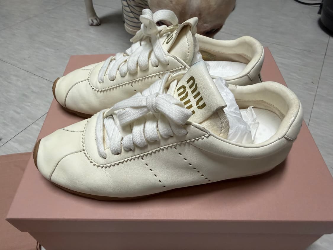 [정품] 미우미우 풀룸 아파 레더 스니커즈 230-235 상품이미지4