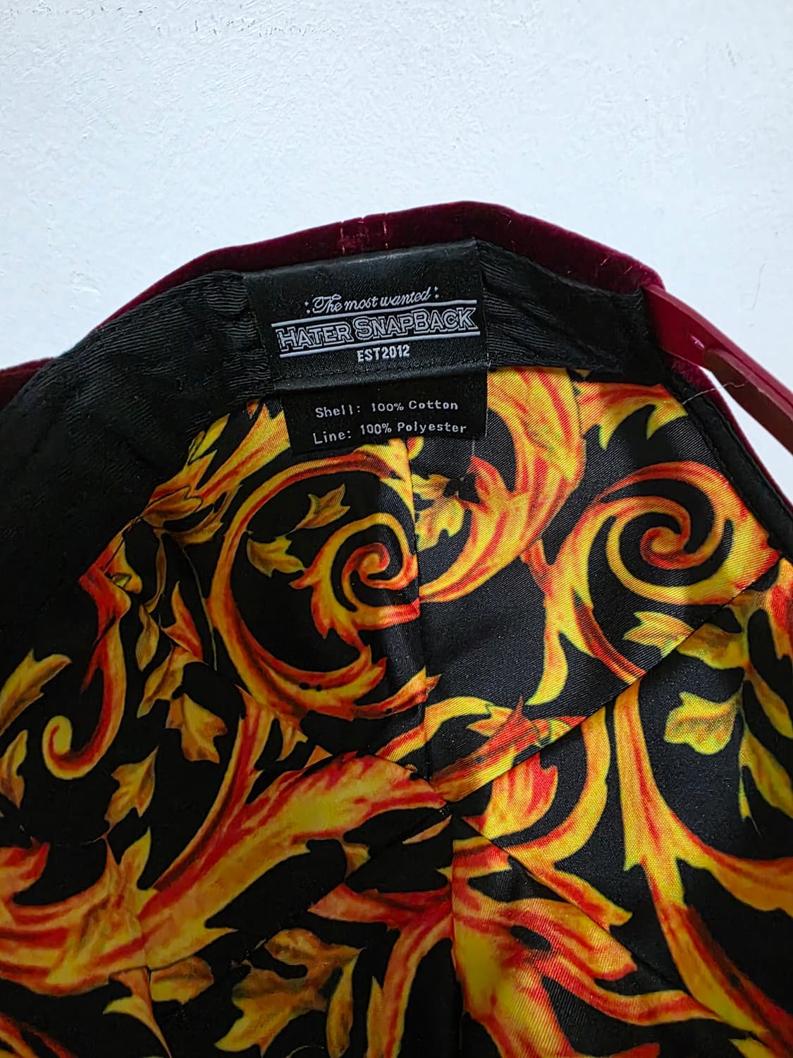 헤이터 벨벳소재 버건디 스냅백. 새거수준 상품이미지3