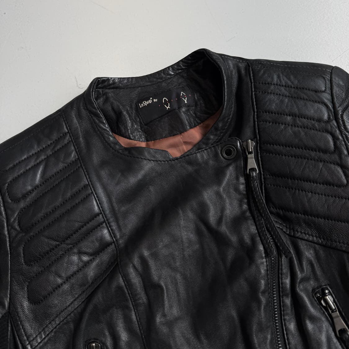 바이커 리얼레더 사선 릭오웬스맛 라이더 가죽자켓 상품이미지4