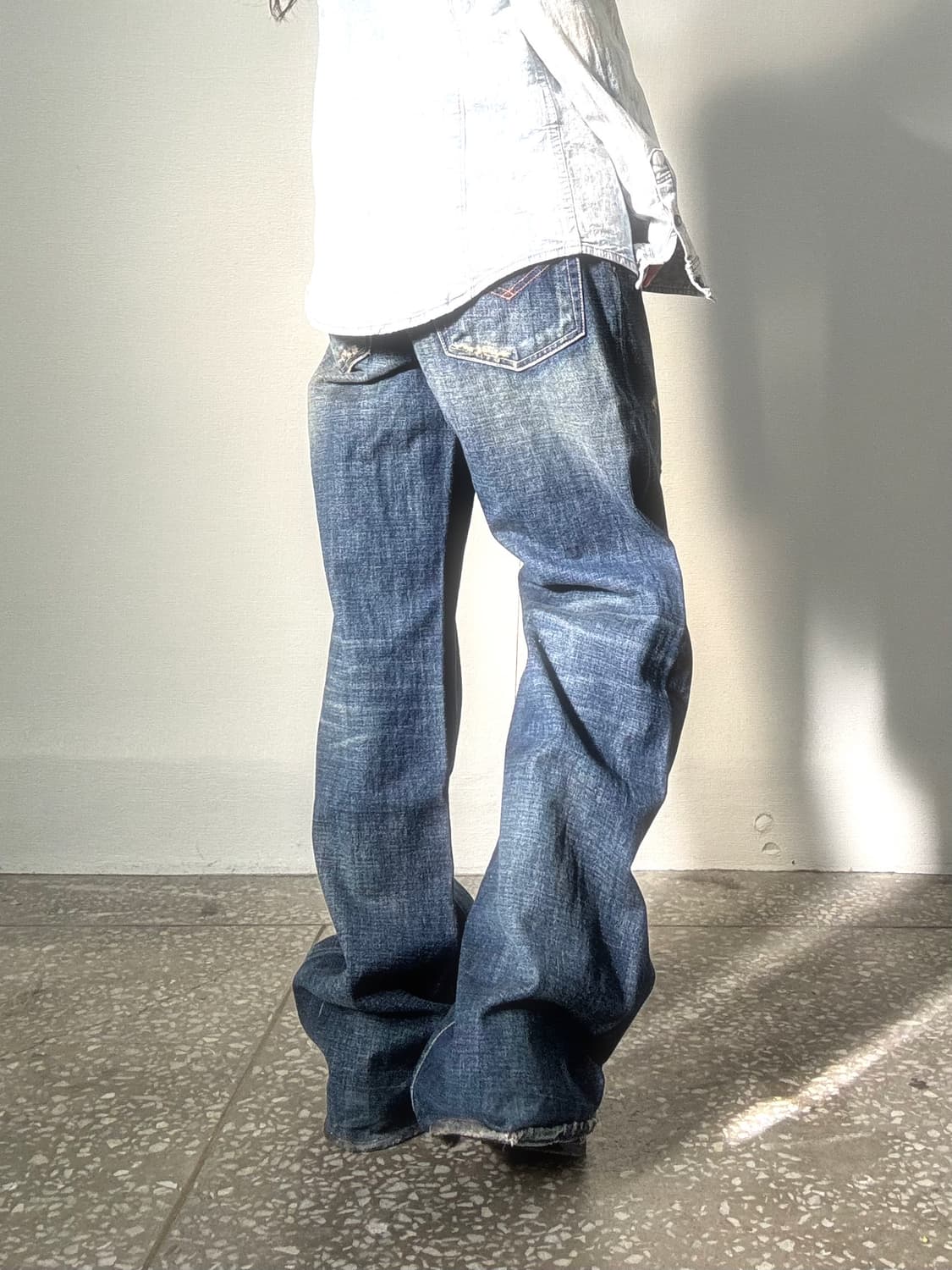 그런지 와이드 데님 팬츠 상품이미지6