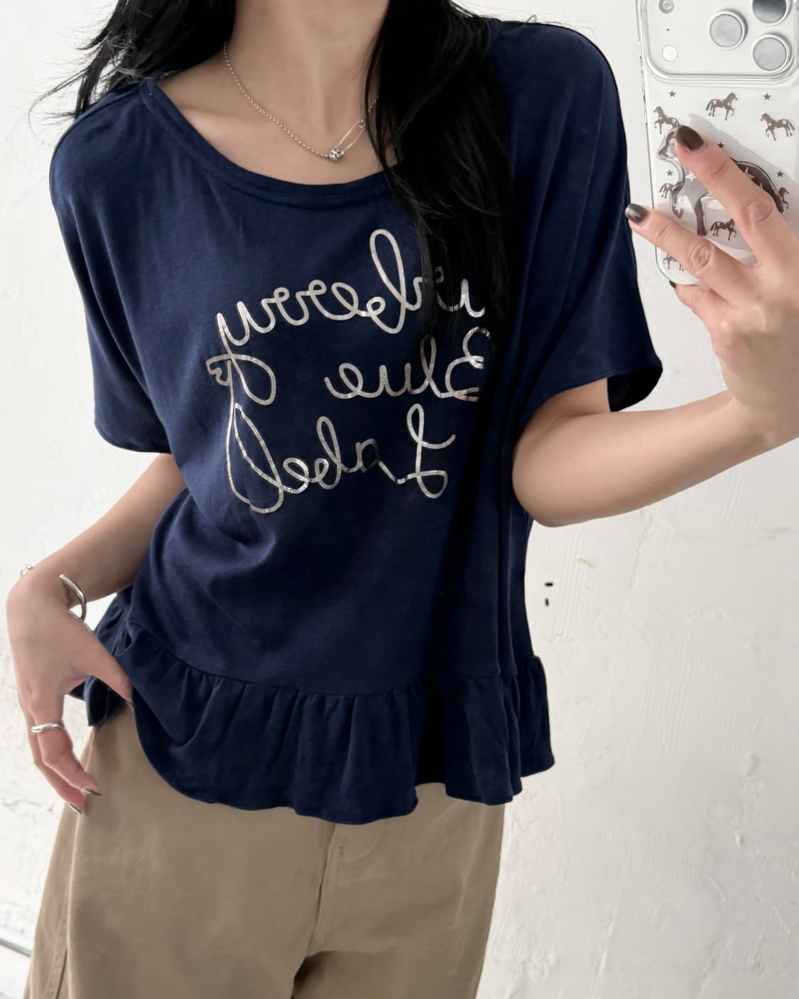 Burberry 버버리 블루라벨 레터링로고 프릴 탑  상품이미지1