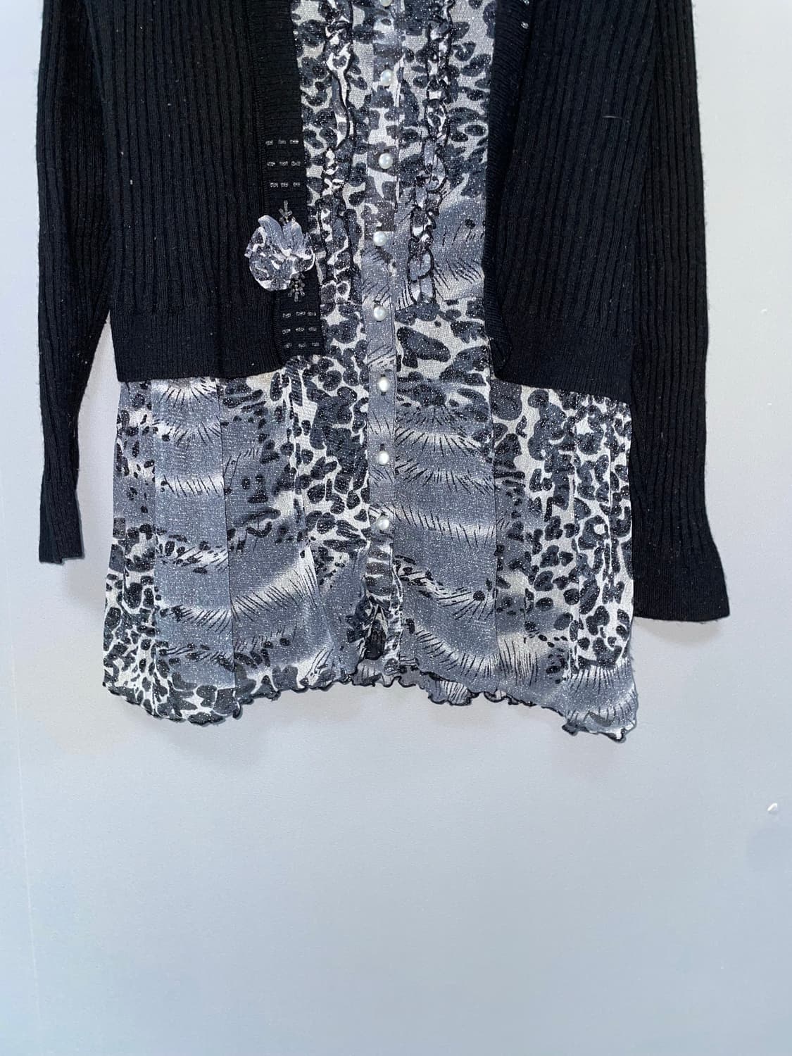 Leopard detail long cardigan 상품이미지5