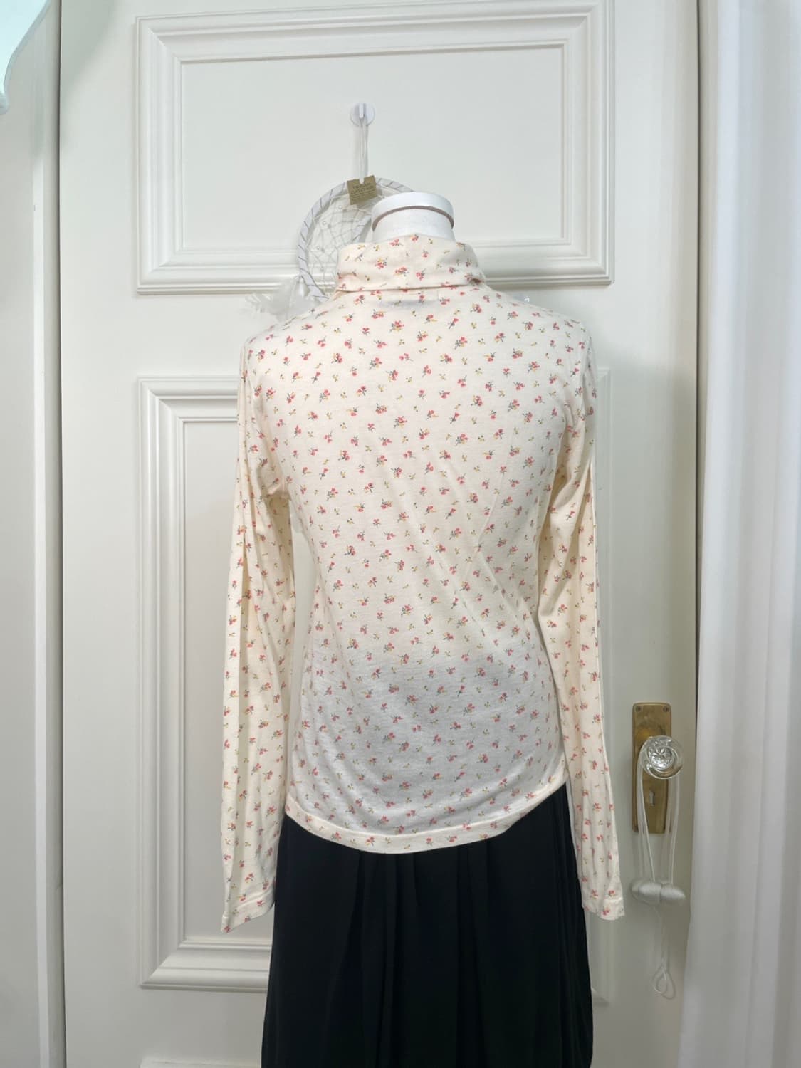 coral flower pattern basic turtle-neck t 상품이미지3