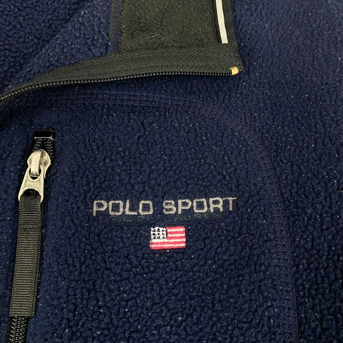 폴로스포츠 00s 자수 스몰 로고 네이비 플리스 자켓 (105) 상품이미지3