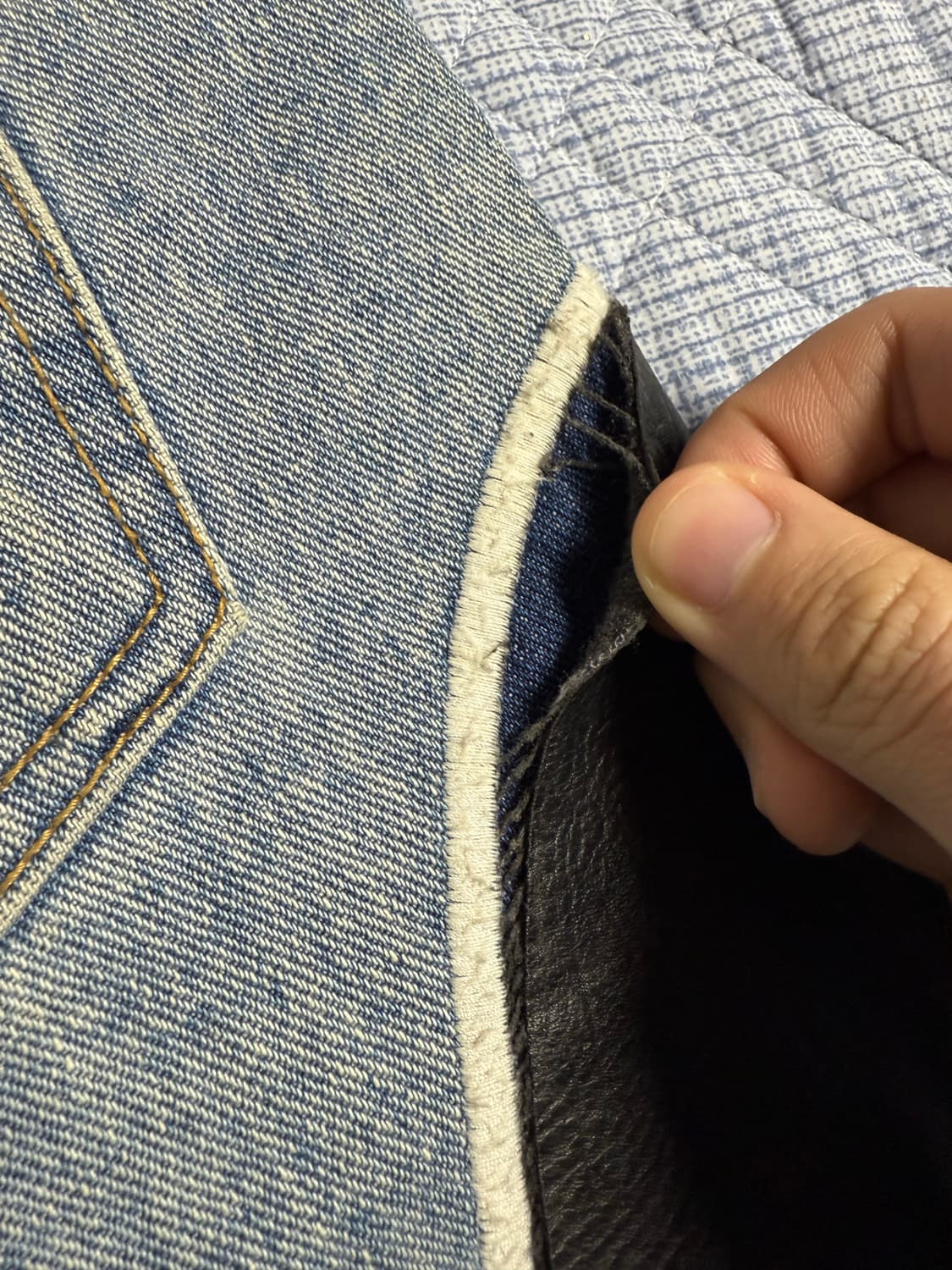 떠그 클럽 TC 레더 워싱 데님 팬츠 블루 블랙 상품이미지6