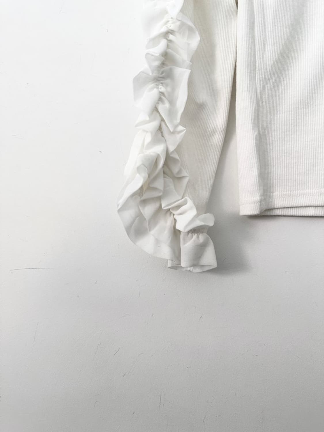 Frill pure rib top / white 상품이미지4