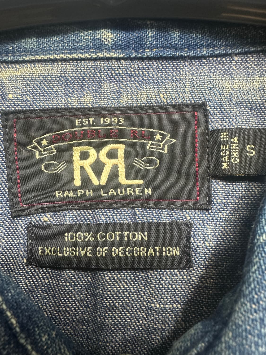 RRL 익스클루시브 꽃무늬 자수 데님 웨스턴 셔츠 S 상품이미지4