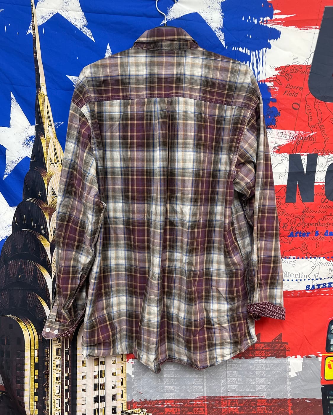 s급 빈티지 chich올드스쿨 오버핏 와인체크셔츠 110 상품이미지5