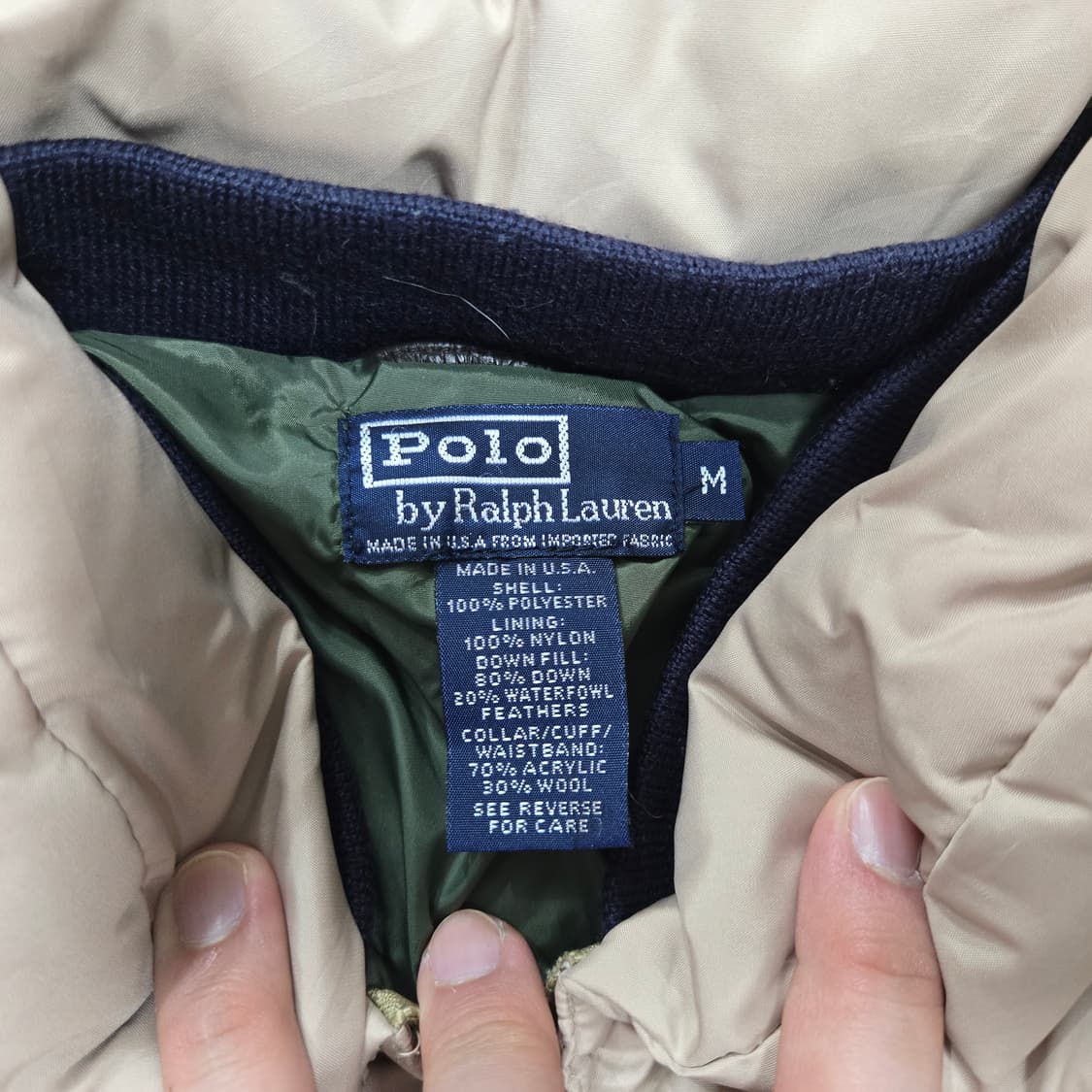 M 폴로랄프로렌 OG 푸퍼 다운 자켓 베이지 made in usa 상품이미지3