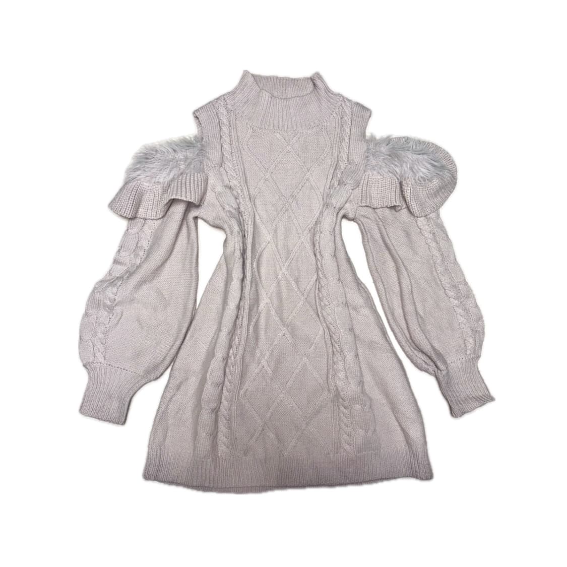 오프숄더 페어리 퍼 니트 라떼갸루 히메갸루 오네갸루 로걀 크루빈티지 상품이미지1