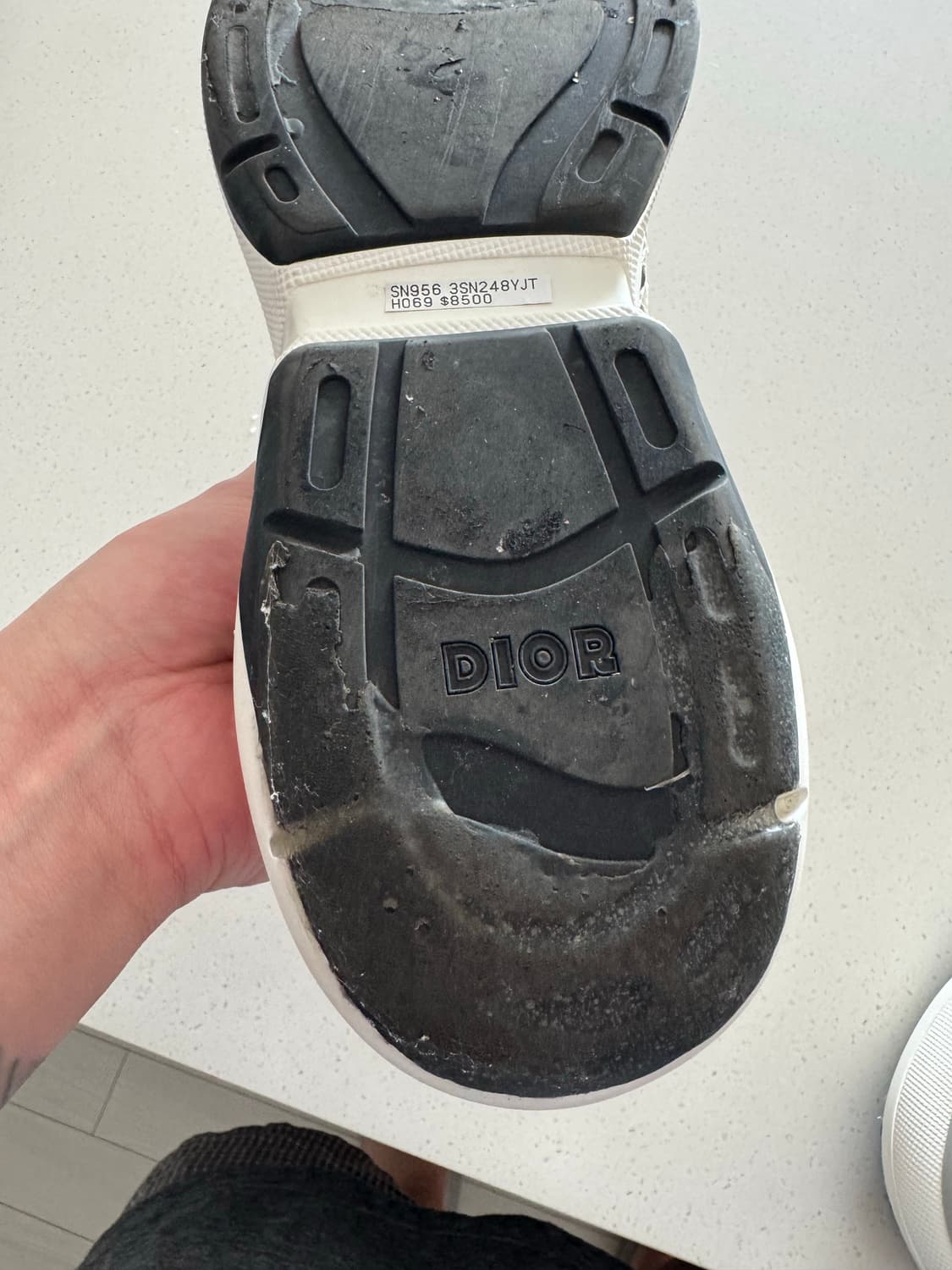 디올 B24 오블리크 까나쥬 모티프 화이트 스니커즈 44 상품이미지7