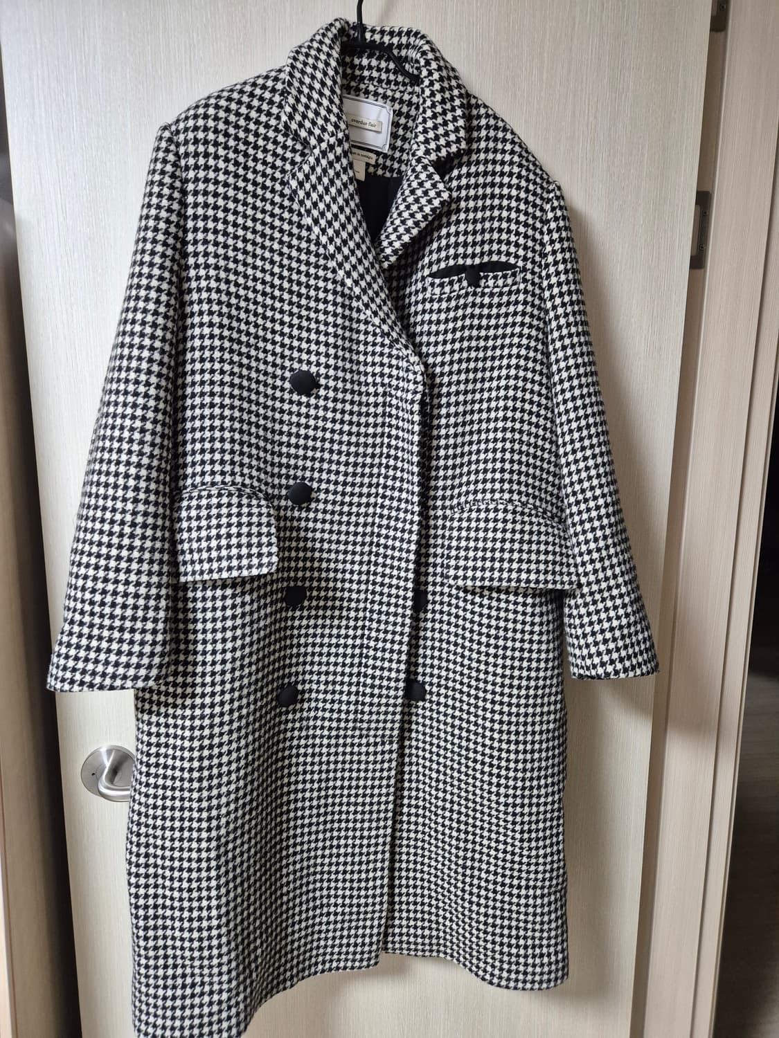 오버듀플레어 하운드체크 코트 오버핏 코트 여성 상품이미지1