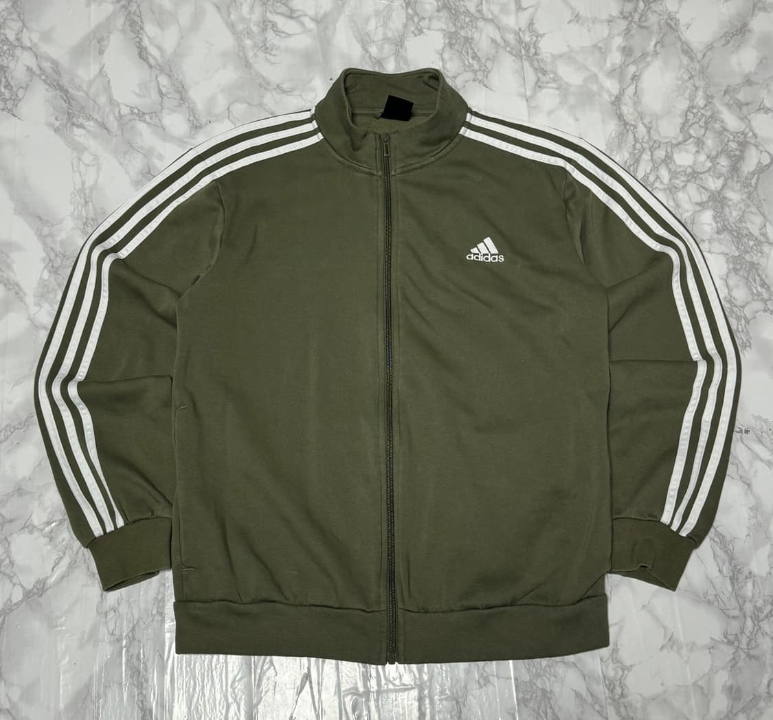 아디다스 삼선 코튼 카키 트레이닝 져지 자켓 상품이미지2