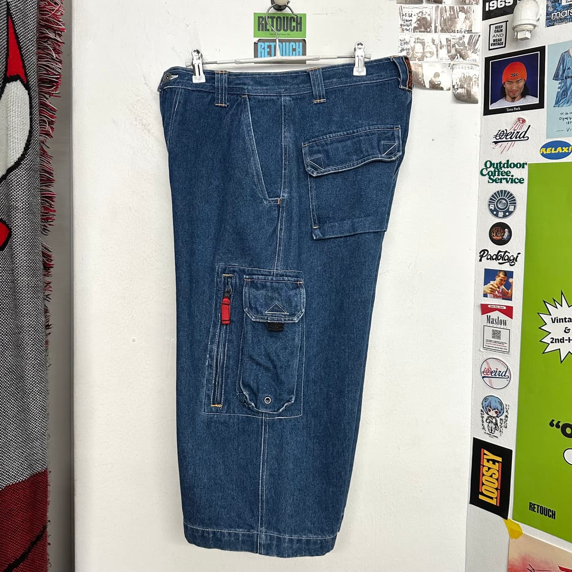 00’s 호보 데님 카고 버뮤다 팬츠 상품이미지6