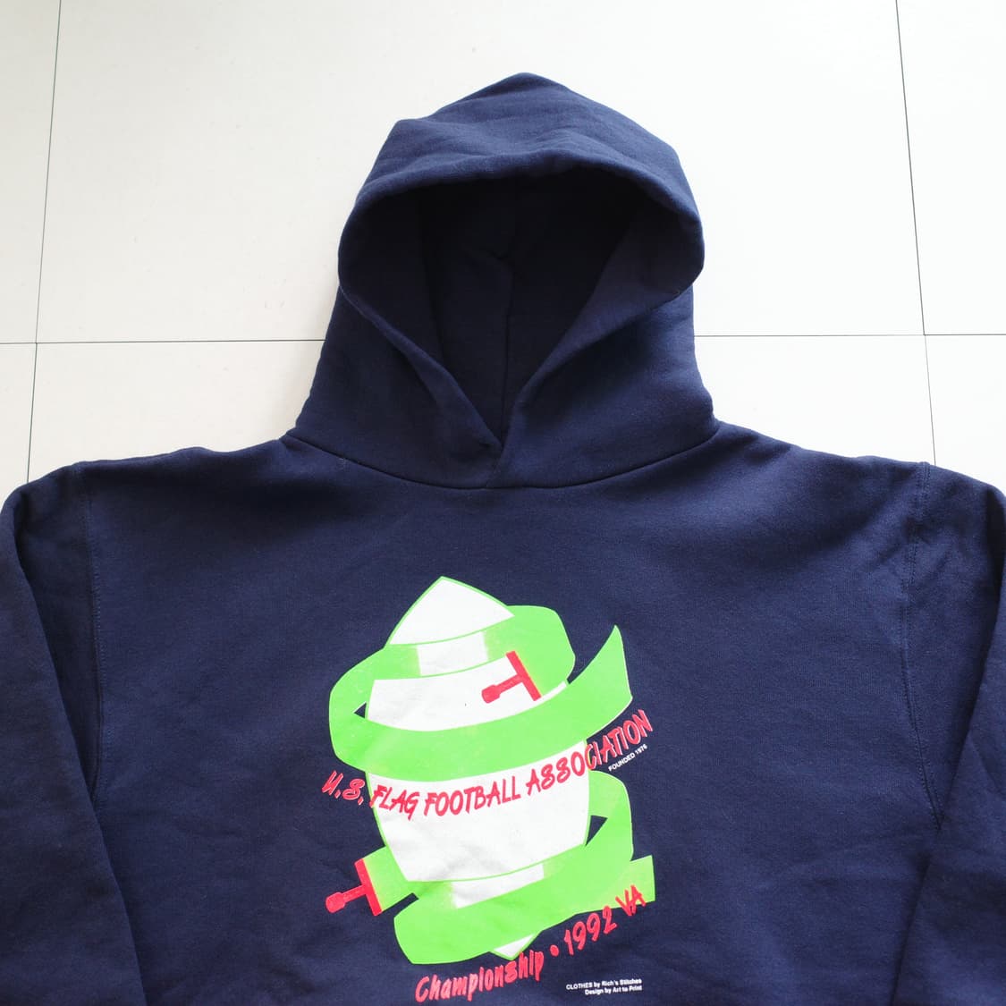 90s 러셀 후드티 XL MADE IN USA 풋볼 챔피언쉽 상품이미지2