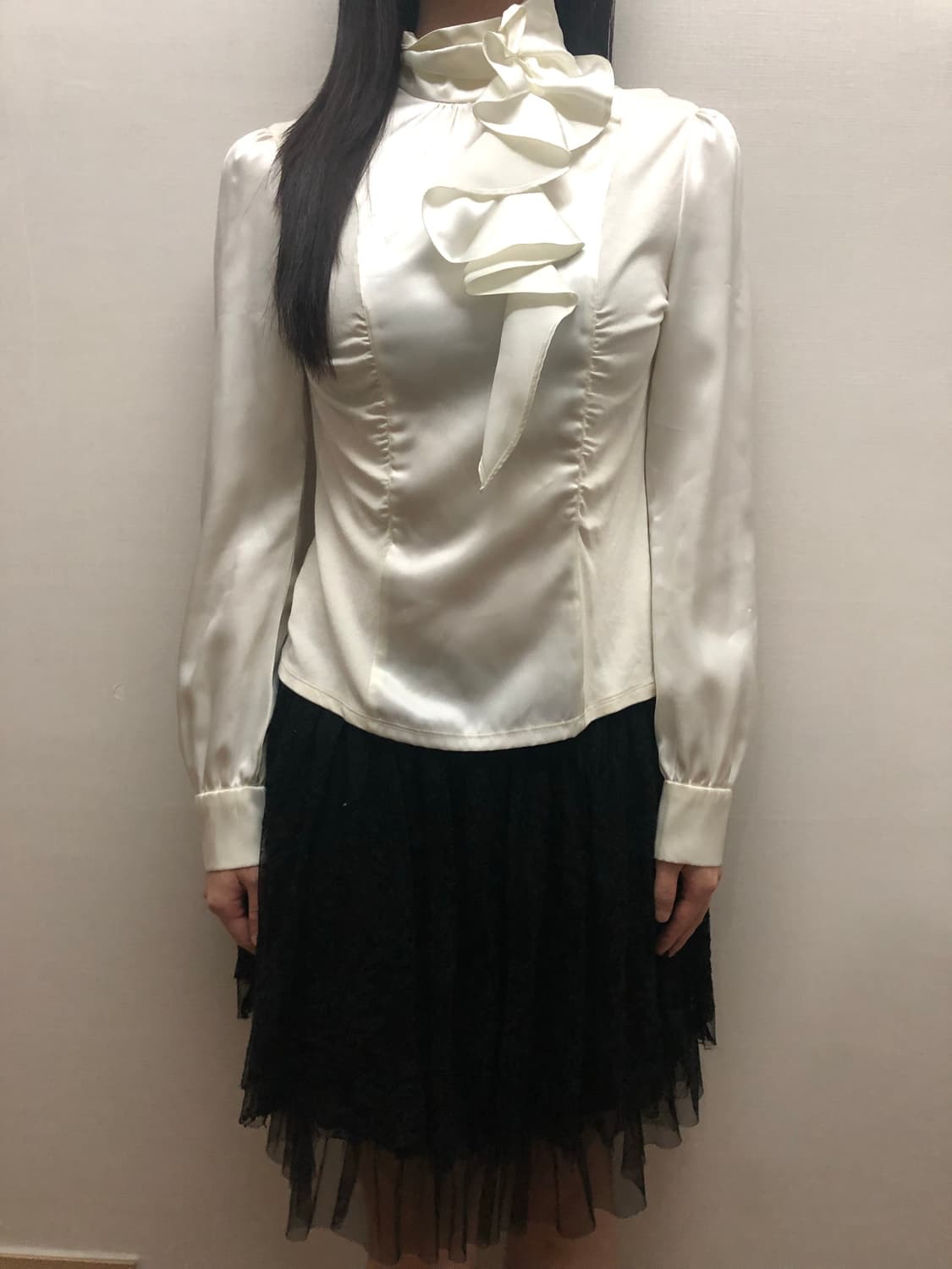 빈티지 화이트 러플 블라우스 상품이미지8