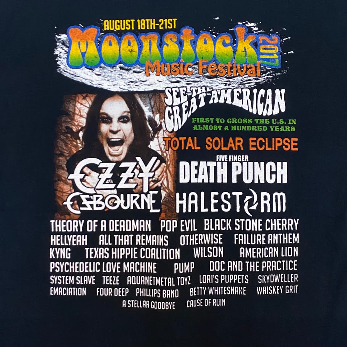 미국 빈티지 문스탁페스티벌 굿즈티 락티셔츠 반팔티 상품이미지7