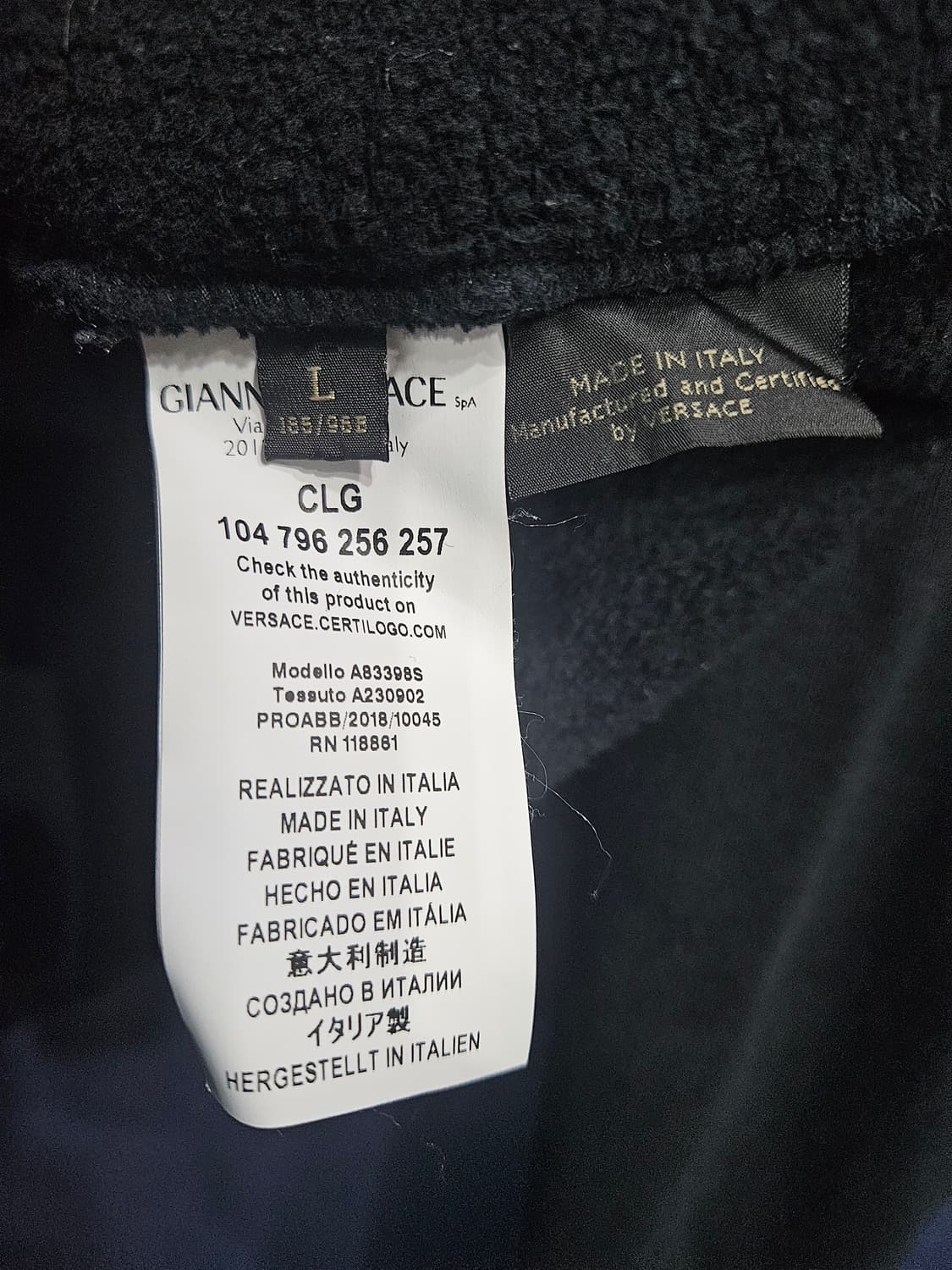 베르사체 프린팅 블랙컬러 남성 105 기모 맨투맨  상품이미지9