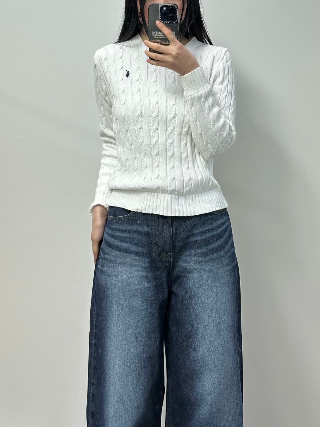 폴로 랄프로렌 신형 화이트 꽈배기 니트 상품이미지1
