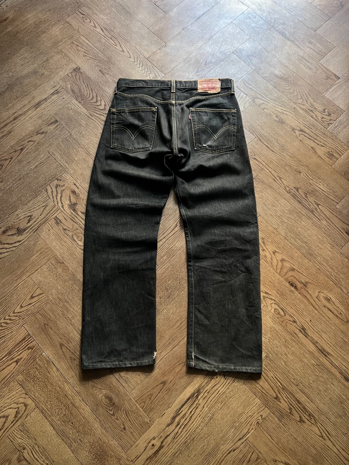 [32]00's 리바이스 501 스트레이트 흑청 데님 팬츠 상품이미지8