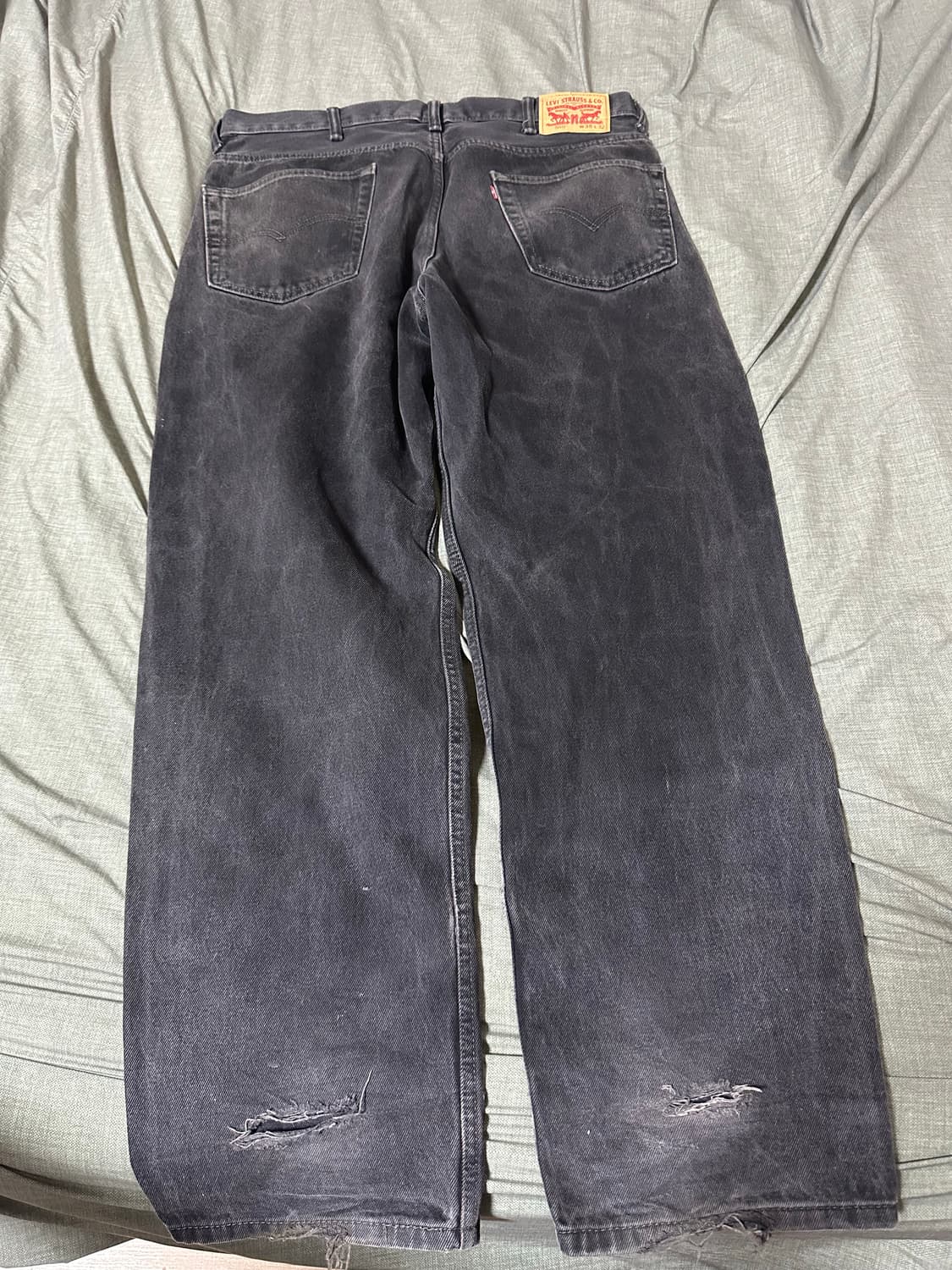 리바이스550 흑청 38/32 착샷O 상품이미지3