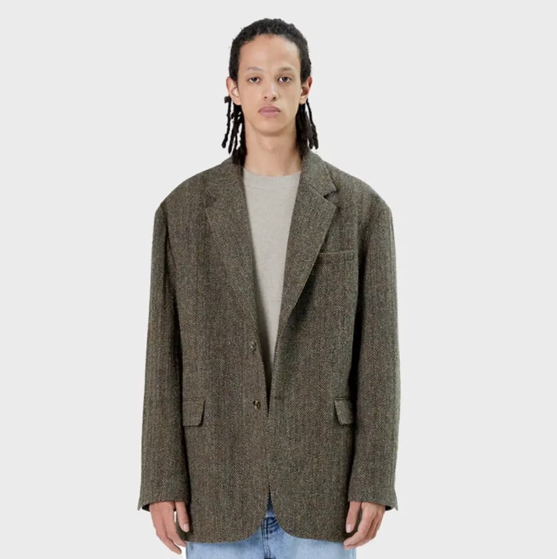 브라운야드 해리스트위드 테일러드자켓 1사이즈 상품이미지1