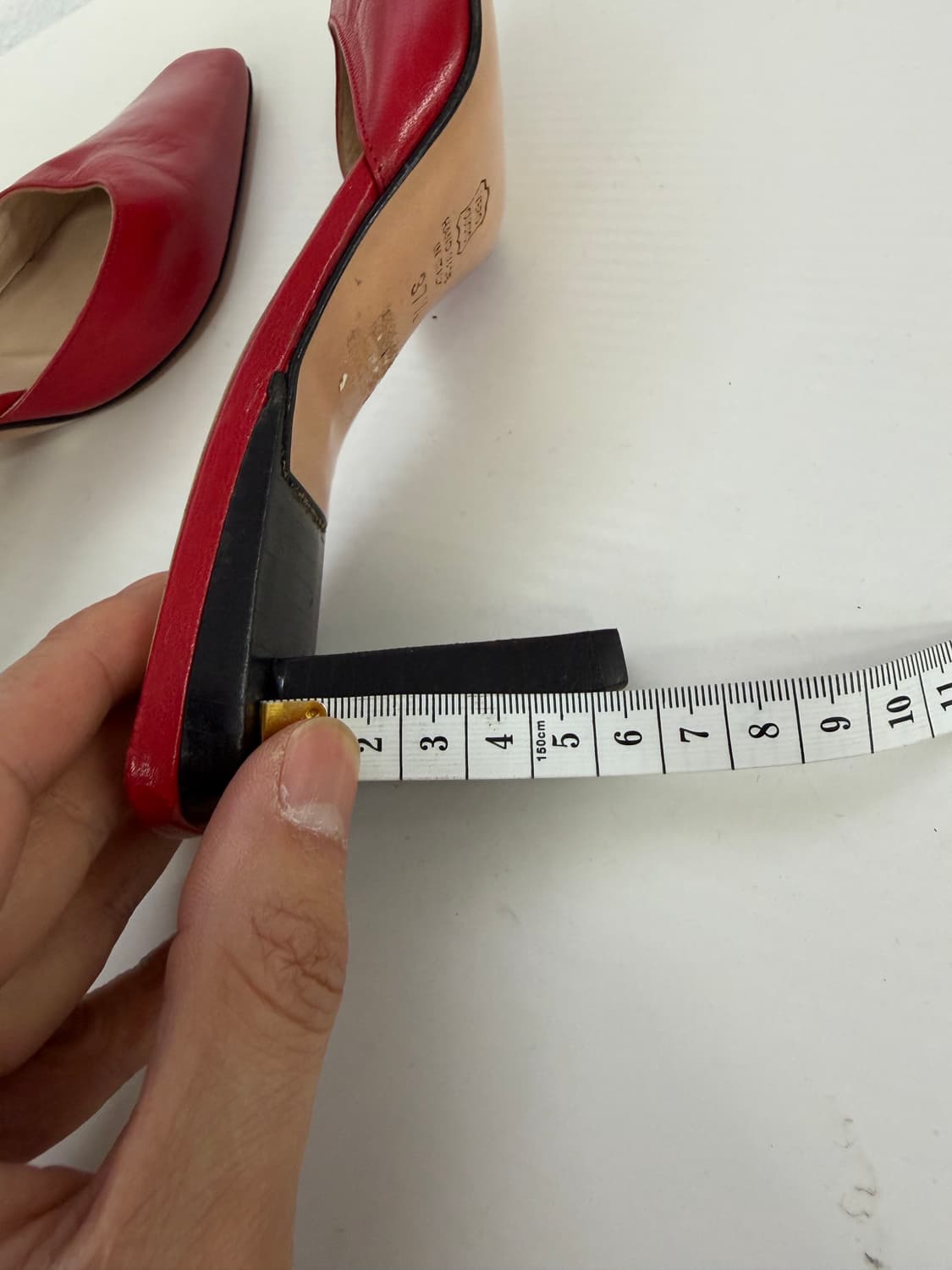 정품) 쥬세페자노티 레드 가죽 뮬 슬리퍼 37.5 상품이미지9