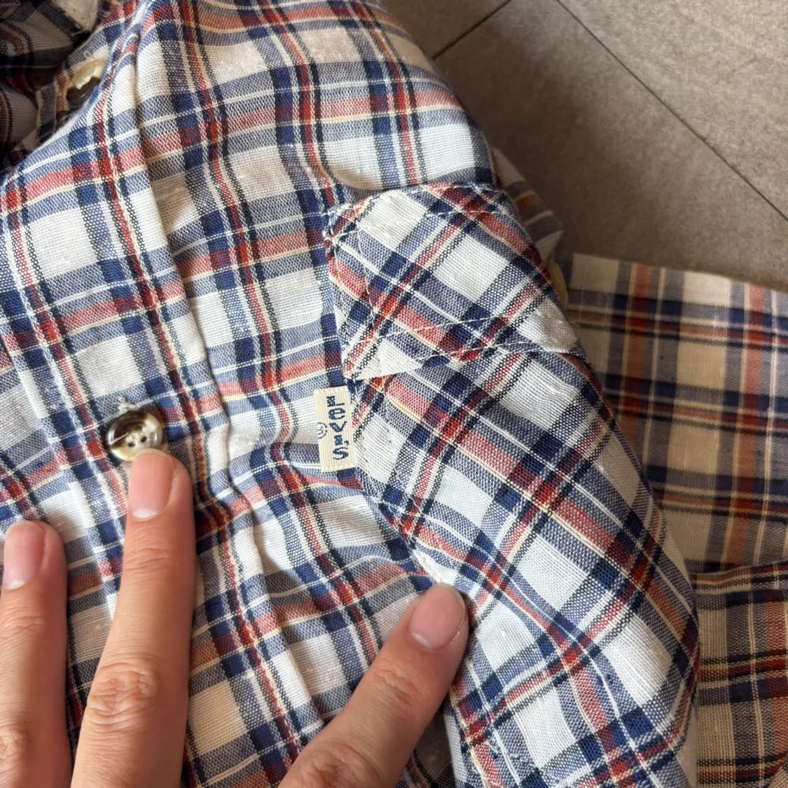 80년대 미국 생산 리바이스 정품 체크 셔츠 상품이미지7