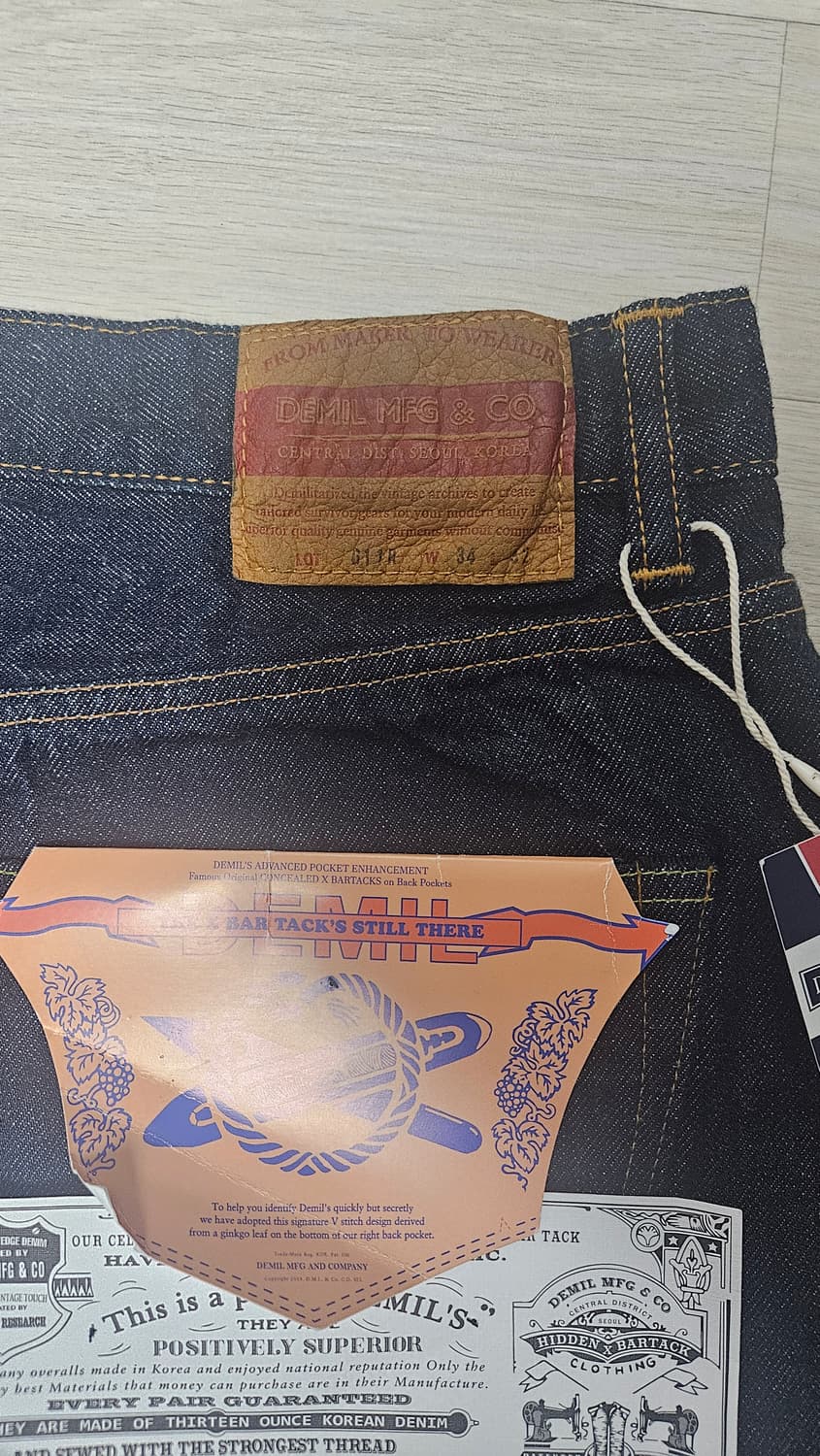 [새상품] 34 데밀 011R 원워시 셀비지 데님 상품이미지3