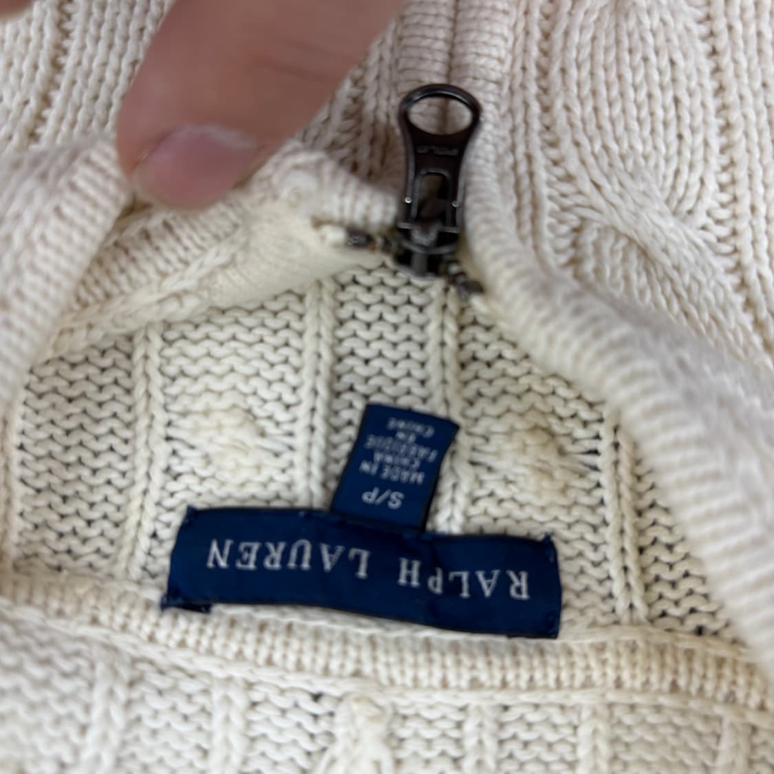 (55)폴로 아이보리 꽈배기 니트 후드집업 상품이미지4