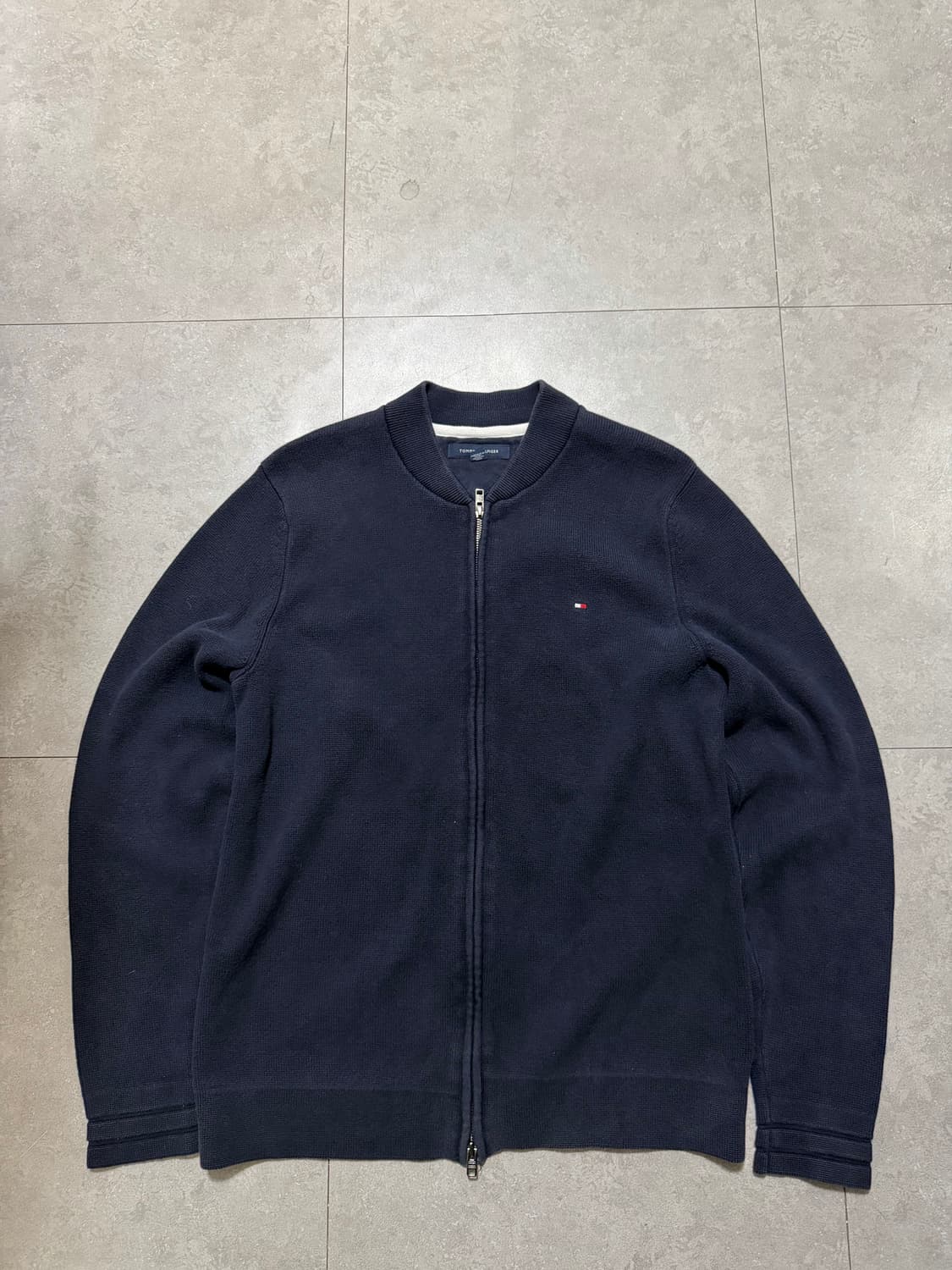 타미힐피거  네이비컬러 빈티지  코튼  니트 풀집업 자켓 95 size  상품이미지1