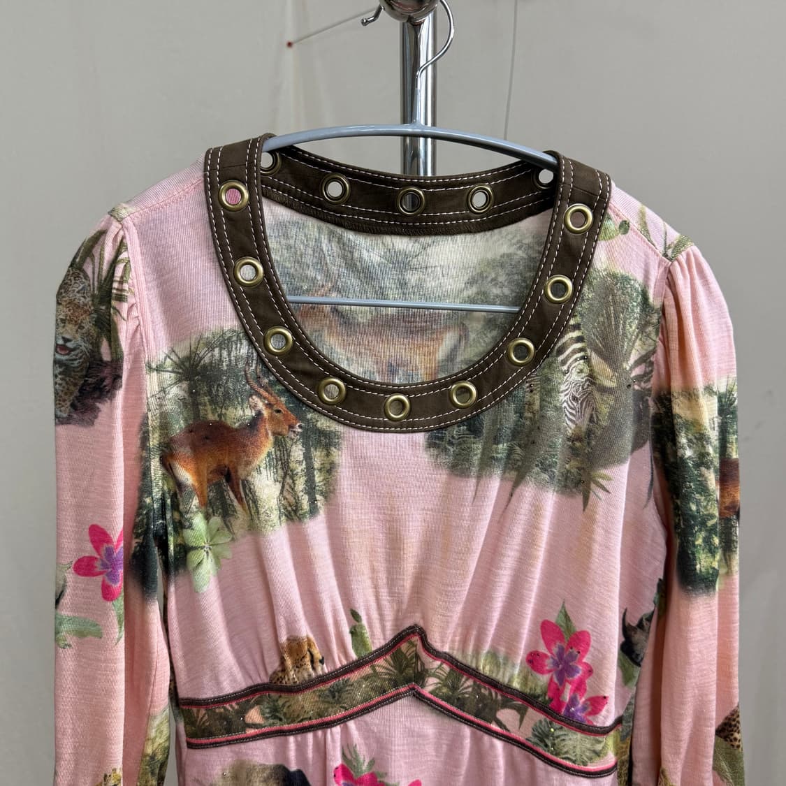 GK Italiya 애니멀 프린팅 아일렛 탑 상품이미지4