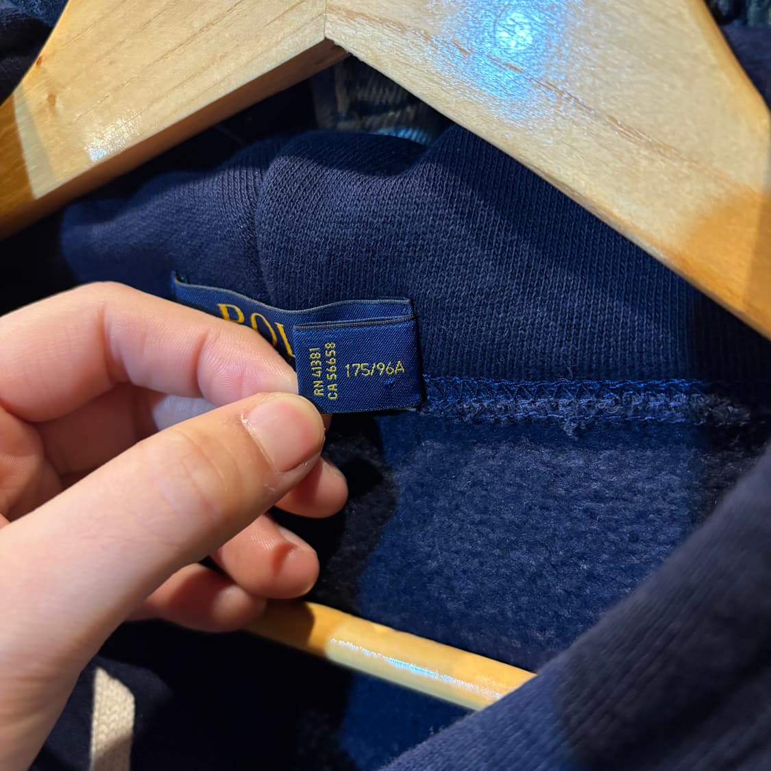 폴로 스펠로고 네이비 후드 상품이미지6