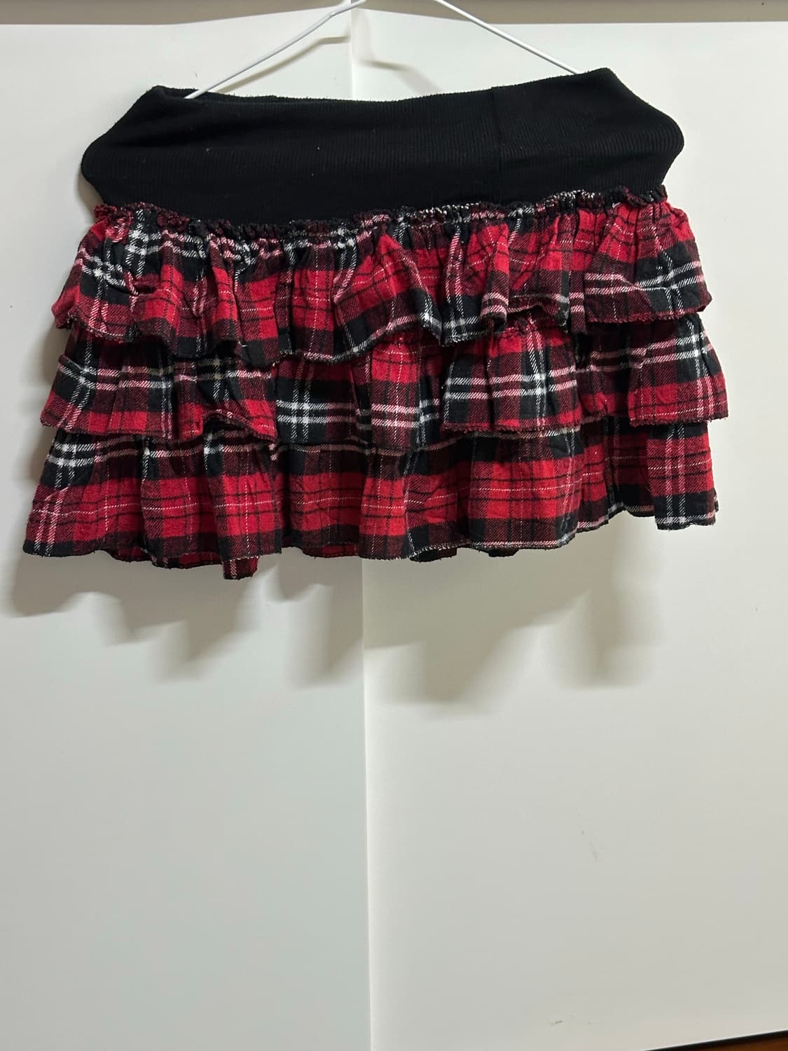 레드 체크 캉캉 스커트 치마 펑크 상품이미지1