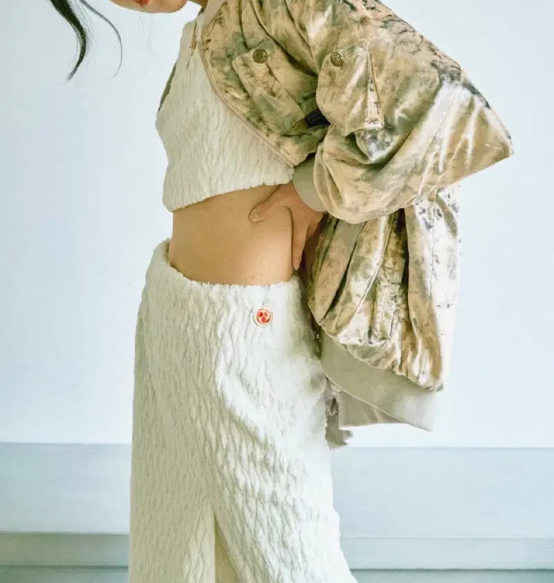 미스치프 미디 퍼 스커트 상품이미지3