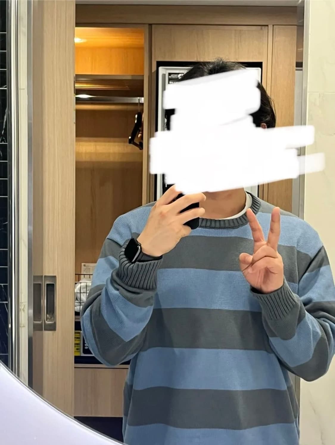 카키스 스트라이프 니트 m사이즈 상품이미지3