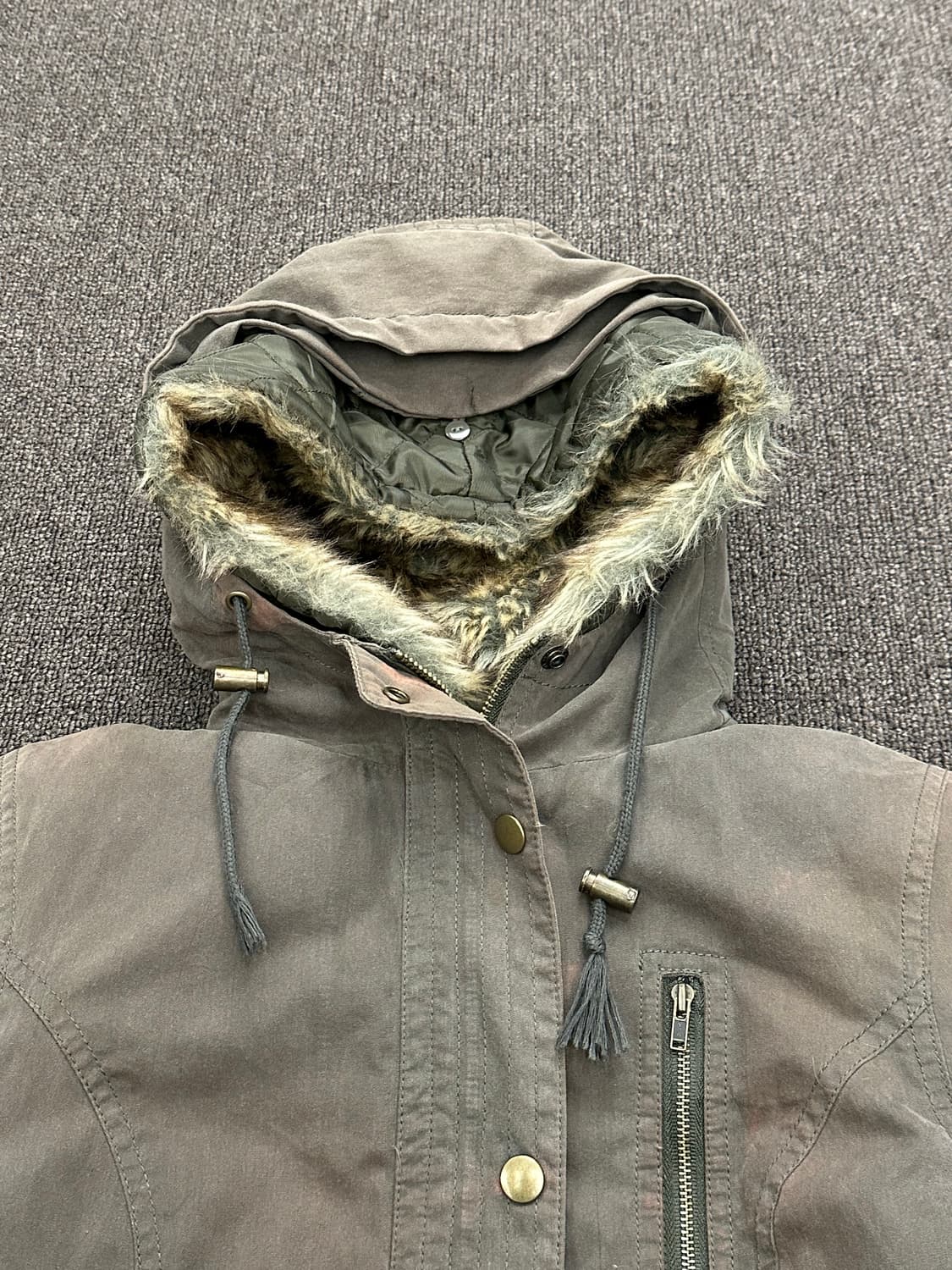 M)Japanese vintage 여성 퍼 후드 야상점퍼 상품이미지3