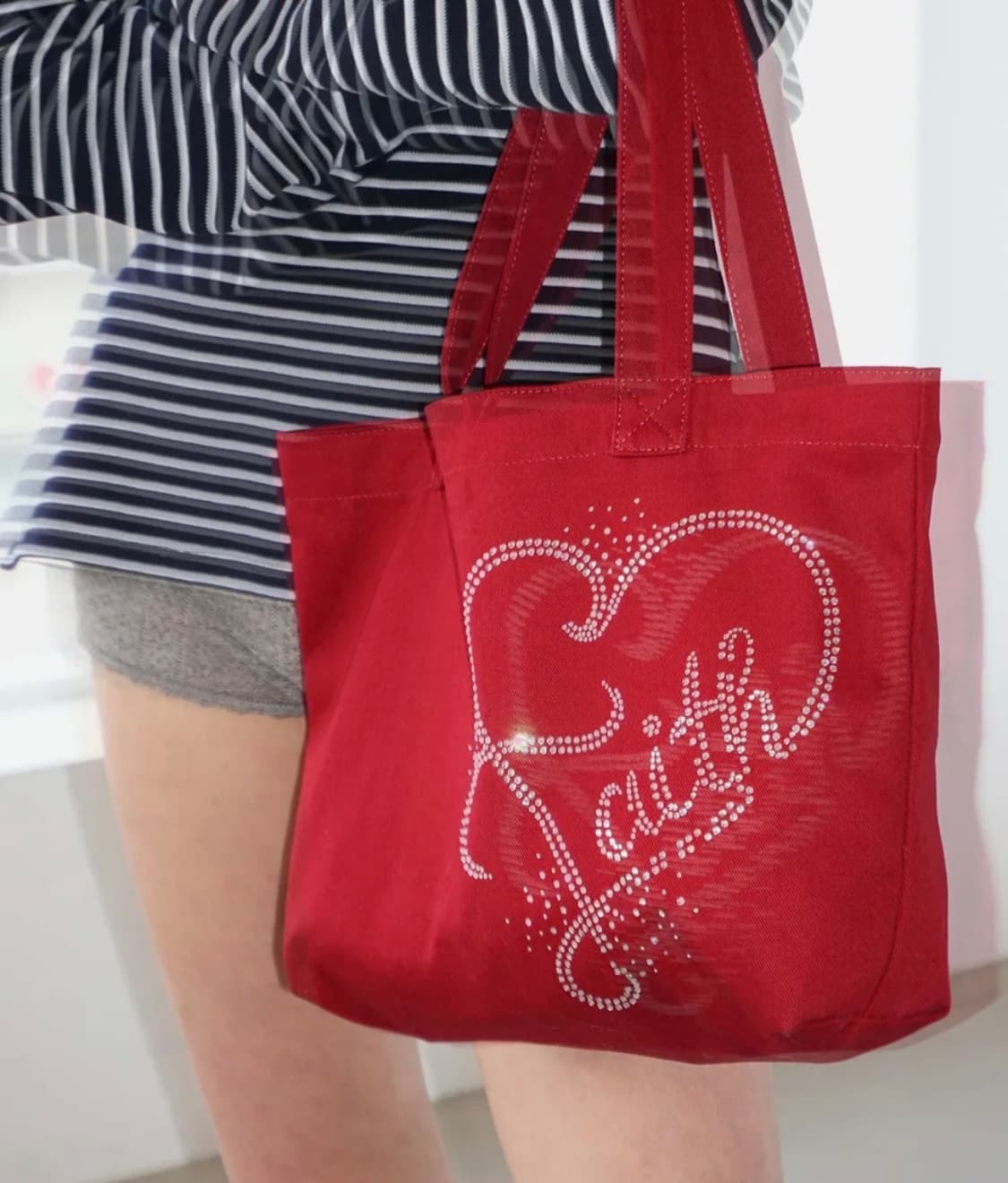스컬프터 Faith Rhinestone Eco Bag Red 상품이미지1