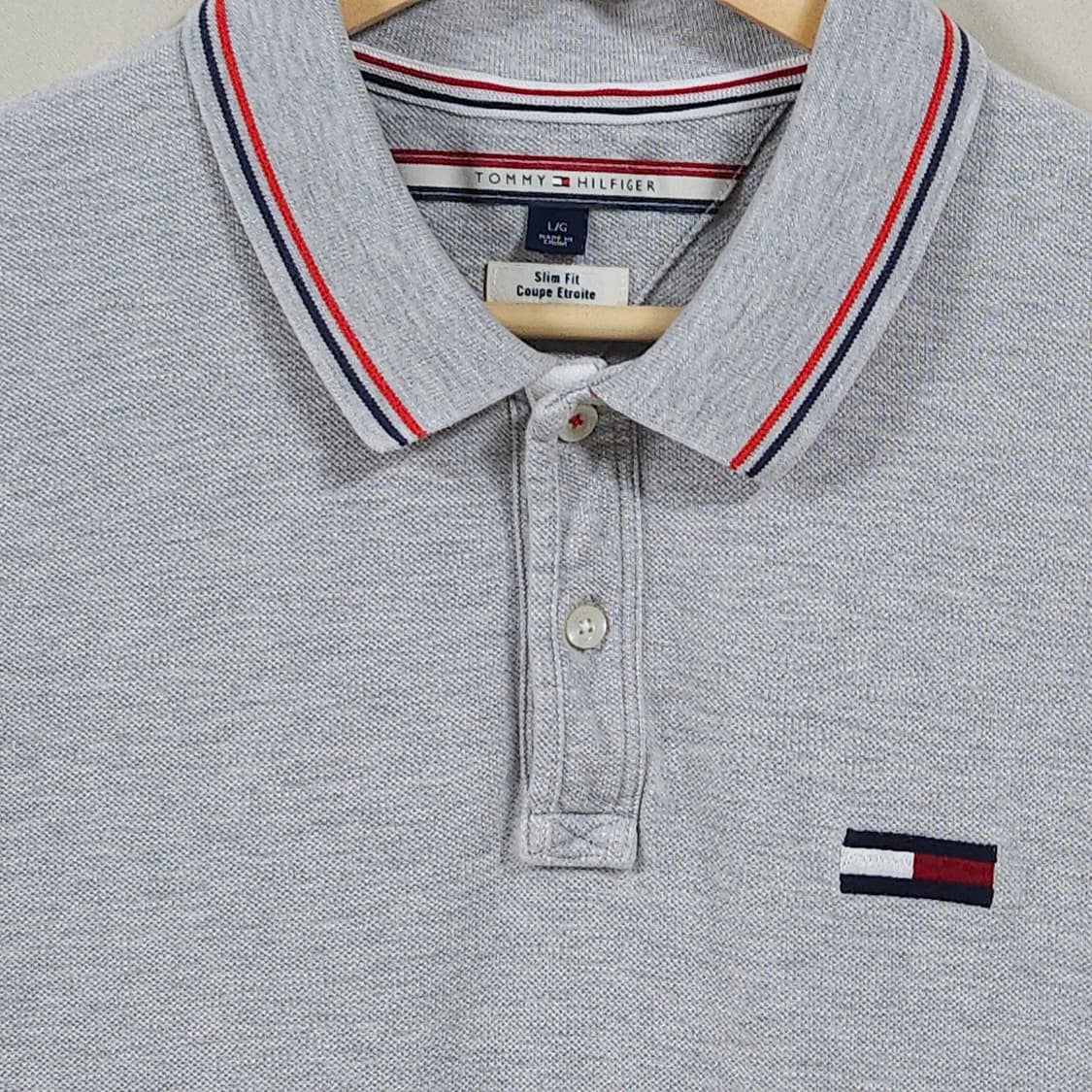 105)TOMMY 타미 힐피거 반팔 카라티 그레이 상품이미지2