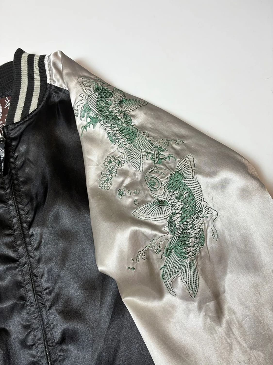 재패니즈 00's Y2K 비단 잉어 새틴 스카잔 자켓 PN8868 상품이미지8